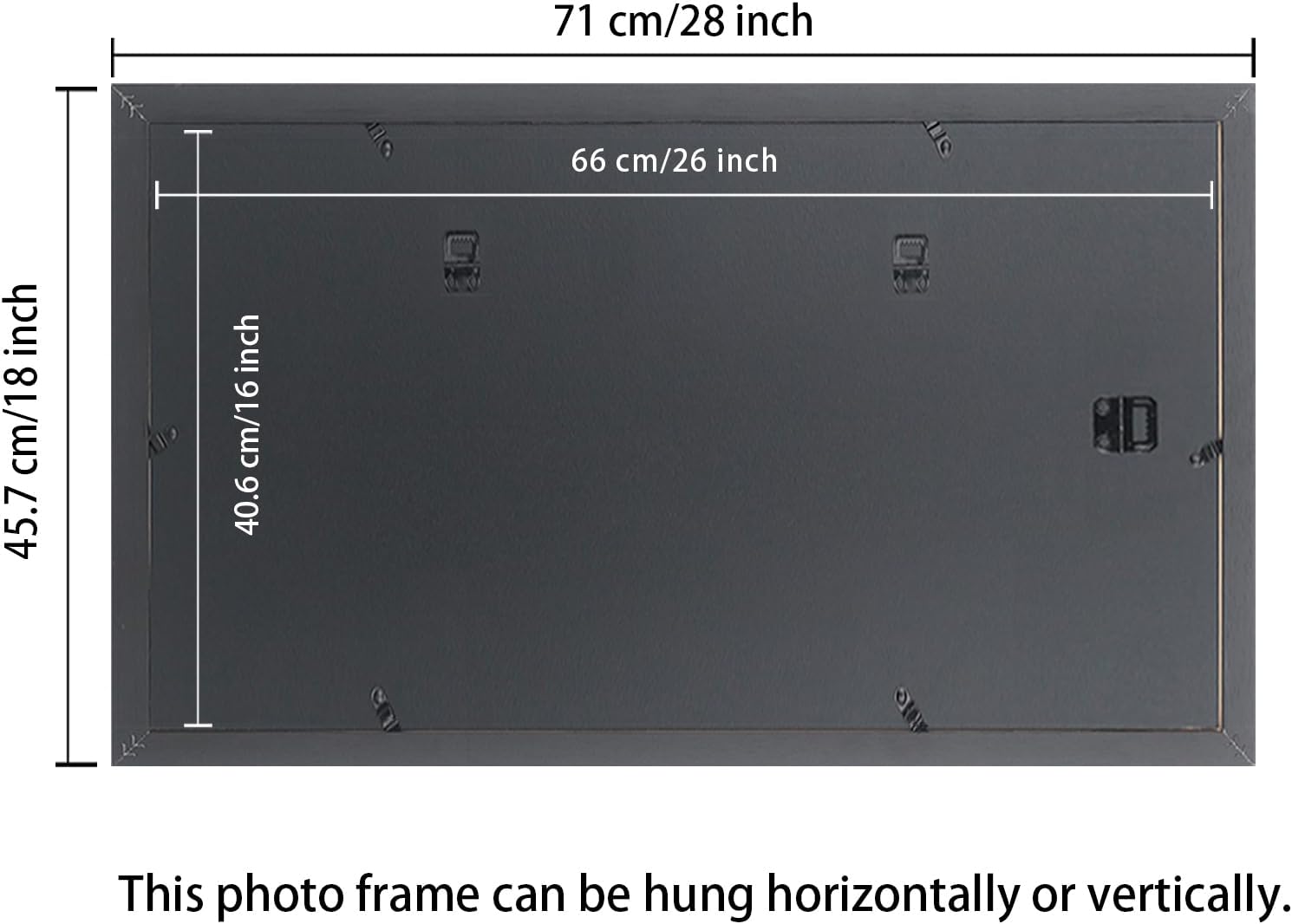 16x26 inch Picture Frame Solid Wood Black,Suitable for Panoramic Photo Frame/Posters/Painting/Group Photo/Puzzle (A23B1626)