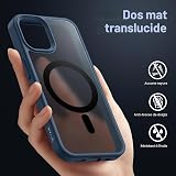 JETech Coque Mate Magnétique pour iPhone 12/12 Pro, Bleu Orage - 4
