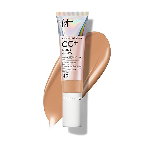 Miniatura 13 de IT Cosmetics CC+ Nude Glow - Base de maquillaje ligera y suero iluminador con FPS 40, cobertura media, formulado con niacinamida y ácido