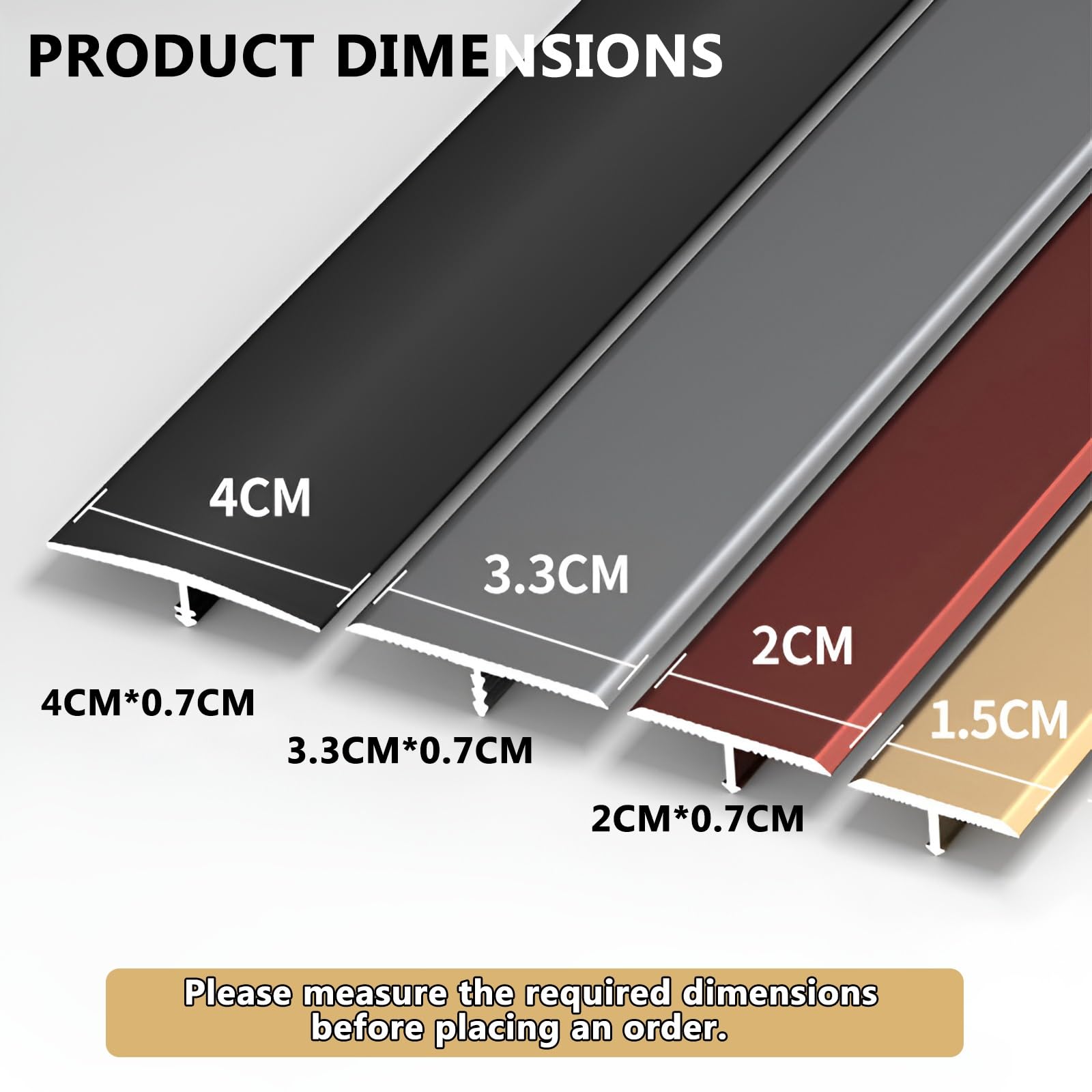Bande De Transition En T Aluminium, Pour Les Espaces Entre Les Carreaux