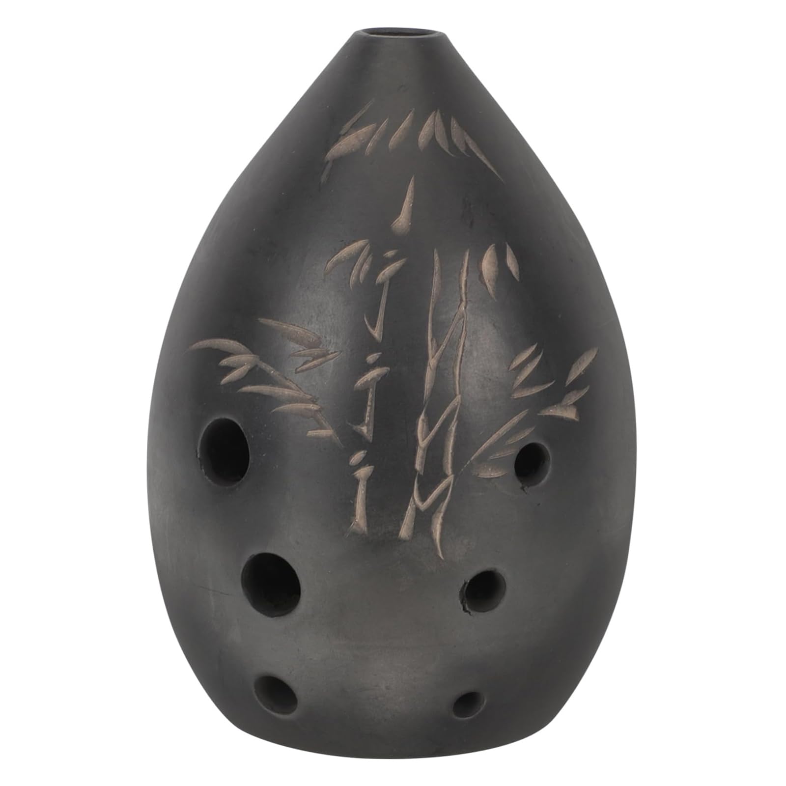 KACCDE Authentic Black Clay Flute 8 Hole Ocarina Featuring Patterns Traditional Winds Instrument Suitable for Mindful Music Traditional Chinese Musical Instrument