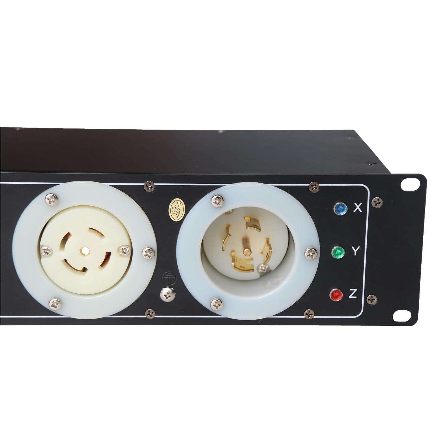 8 Sockets 20A US Edison Distribution Rack Panel Box, Electrical Boxes with L21-30 Twist Lock, Aluminum Housing 3 Phase Power in&Output Distro Box for Industrial and Stage Equipment