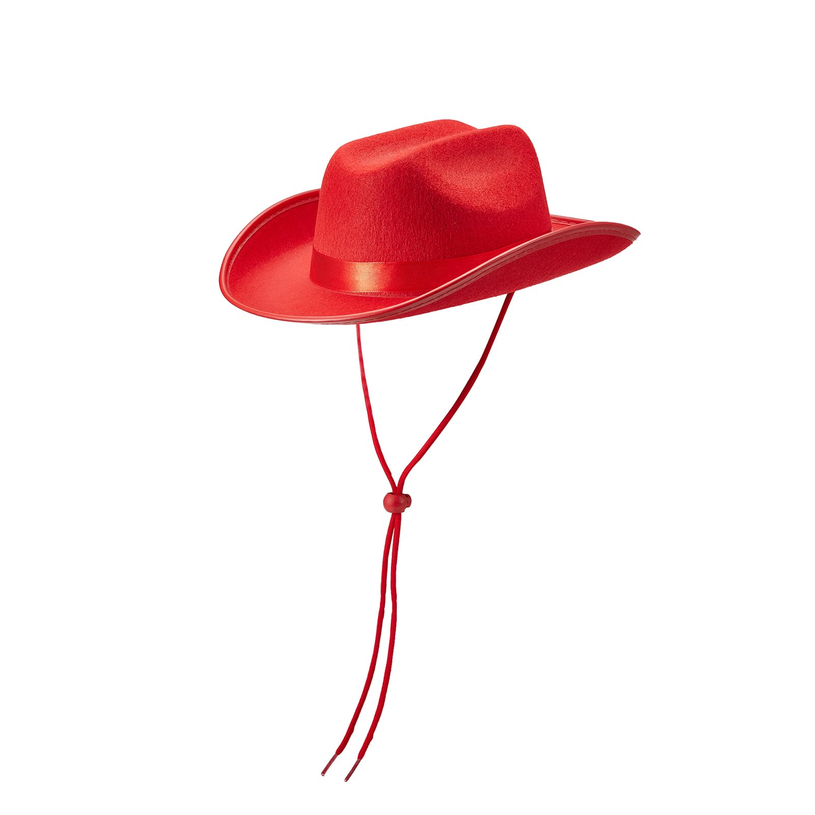 Edhomenn Kids Cowboy Hats, Wide Brim Western Cowgirl Hat with Adjustable Strap, Cowgirl Costume Accessories (02 Red, One Size) โ image 1