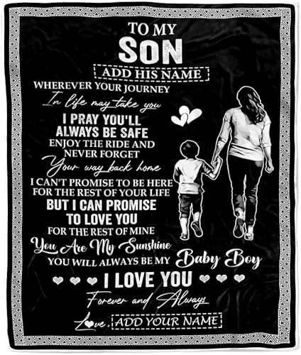 Miniatura 31 de Manta Personalizada Para Mi Hijo Regalos de Mamá Papá Madre Dondequiera que Esté Tu Viaje en la Vida Elefante Hijo Regalos de Cumpleaños Graduación