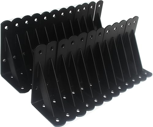 Vista 179 de Paquete de 4 soportes de estante resistentes de 8 pulgadas de largo x 6 pulgadas de alto con tornillos, soportes de estante de metal, soportes