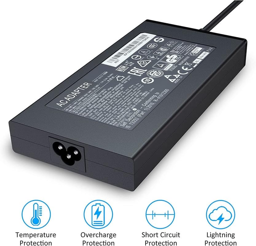 Image of 135W Laptop Charger Compatible with Acer Aspire 7 A715-71G A715-74G A717-72G A715-72G V5-591G N17C2 N17C2 A715-71 A715-72 A717-71G.