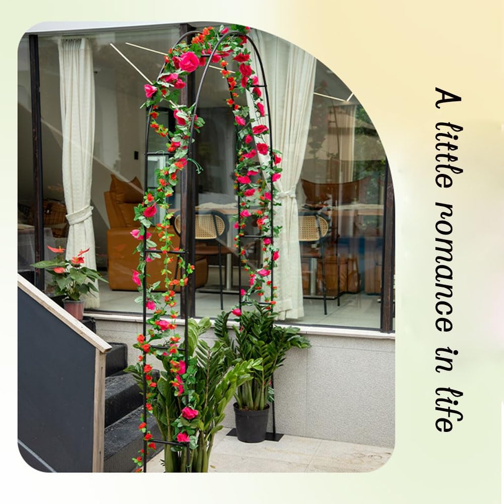 Black Meal GarTrellis Oudoor Plan wspinaczkowy Suppor & Wedding Arch 80 x 200 x 40 cm Idealny na ceremonie i dekoracje, altana do kwiatów i winorośli