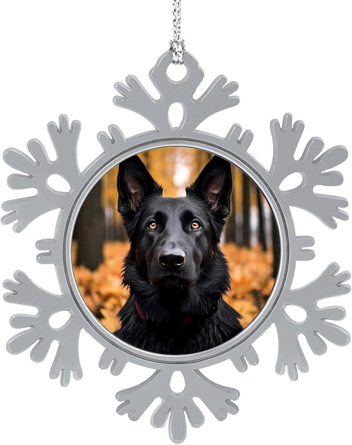 Red Rose Florals Personalized Christmas Snowflake Ornaments Custom Xmas Tree Hanging Decoration for Party Holiday