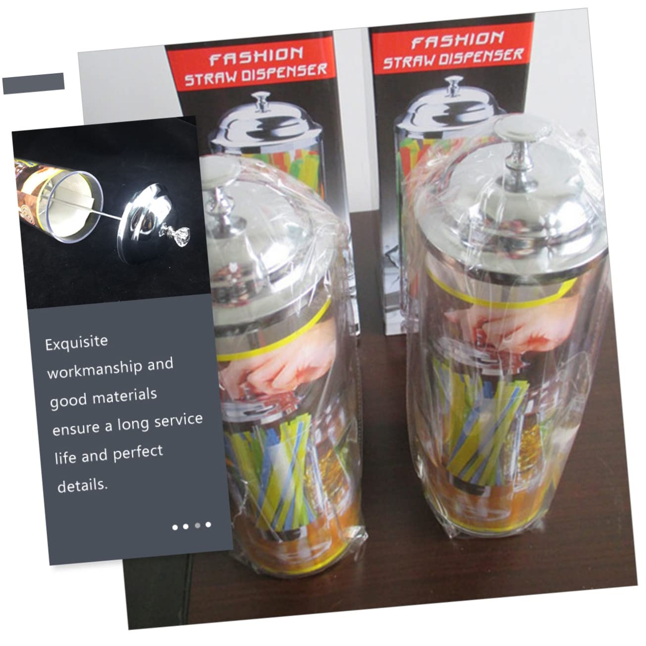 Strohhalmhalter Strohhalmspender aus Kunststoff Moderner Einfache Aufbewahrung mit Staubschutzdeckel Langlebiger Mehrzweck für Küche und Bubble Tea