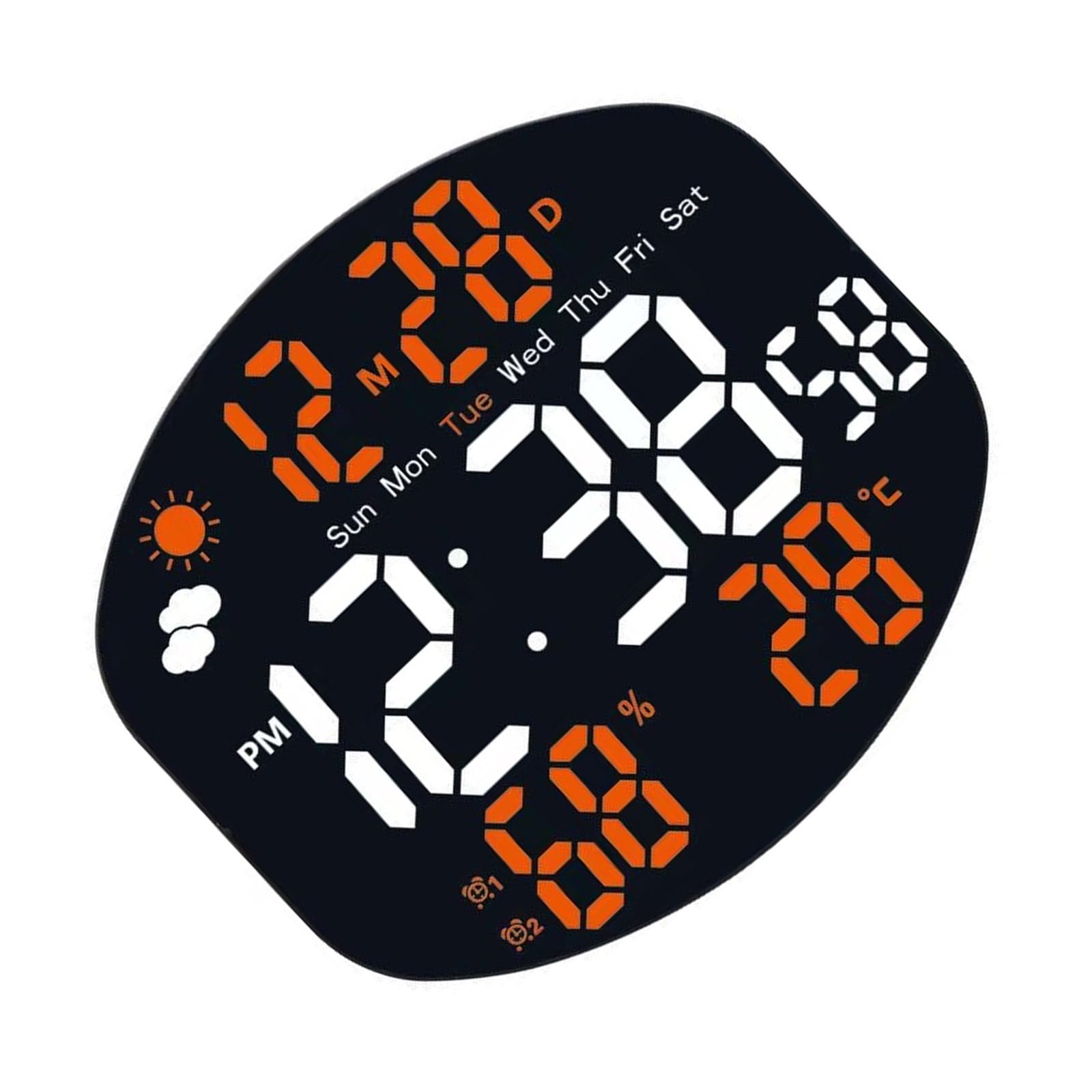 GTYLF LED Wall Clock Electronic Alarm Clock Large Display Remote Control Auto Brightness Temperature Humidity Date Week Timer Digital Alarm