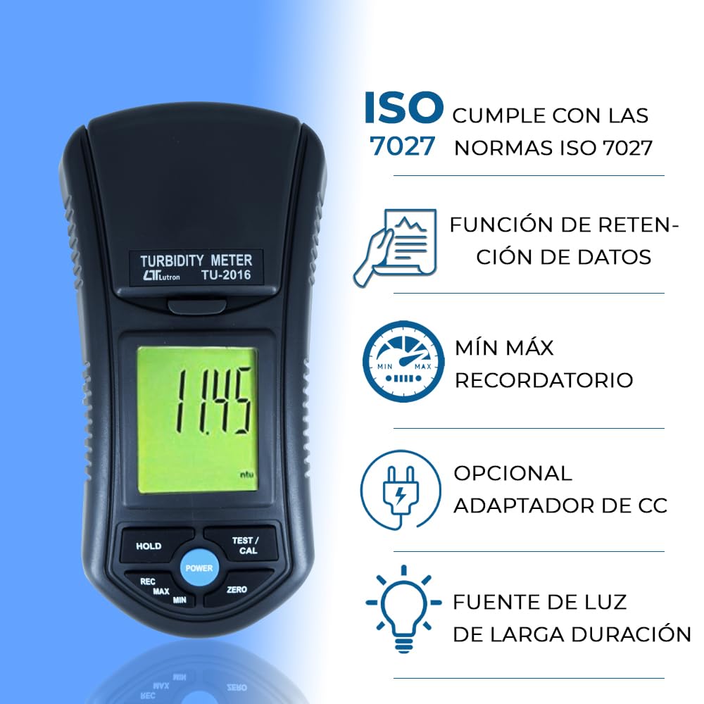 *Envío el mismo día* Turbidímetro con pantalla digital, turbidímetro digital de mano, turbidímetro portátil para laboratorio de piscinas | TU-2016