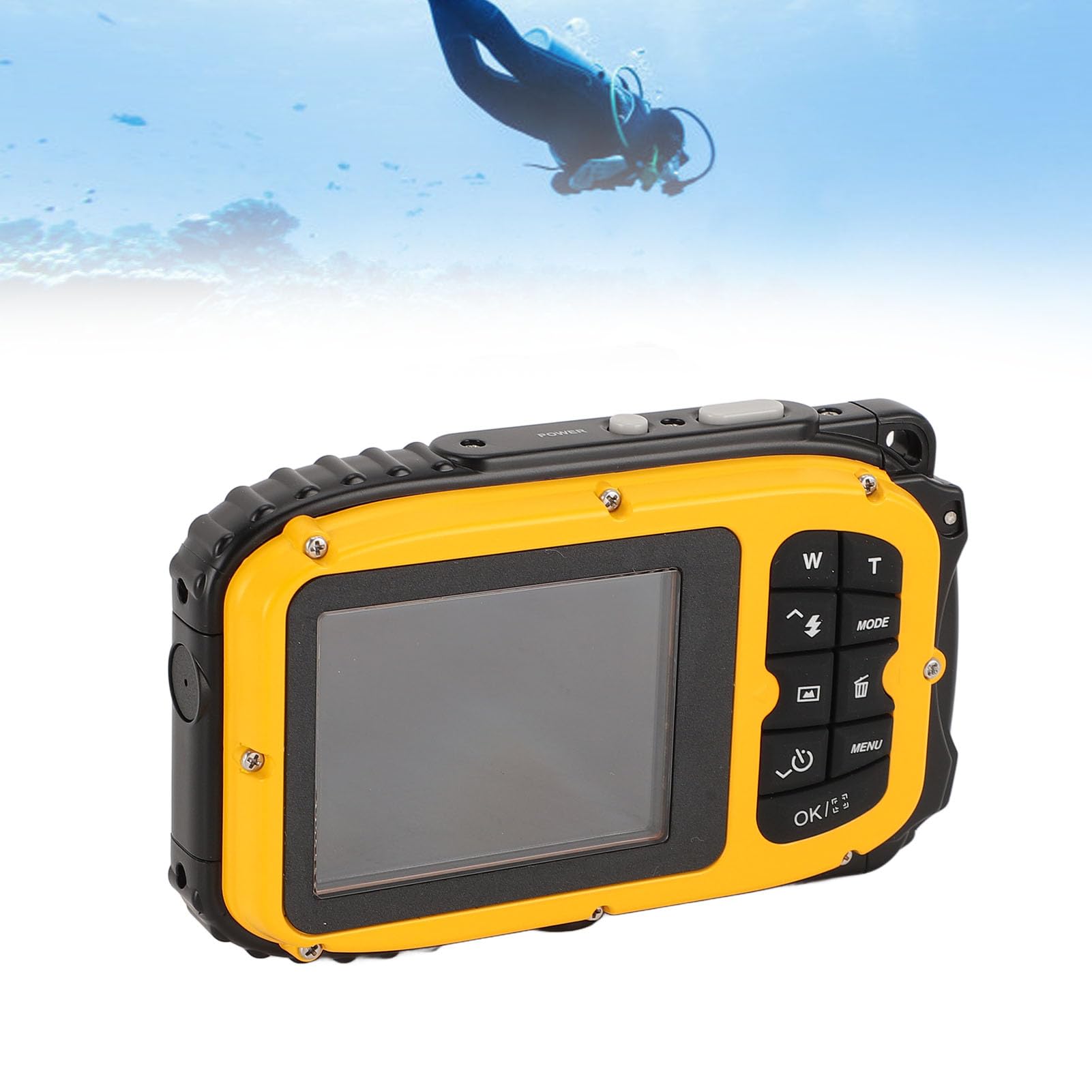 ZJchao Underwater Diving Camera 1080P 48MP Anti Shake 5m Depth with 2.4 Inch Color Screen 32GB Memory Card Autofocus Face Recognition for Photography