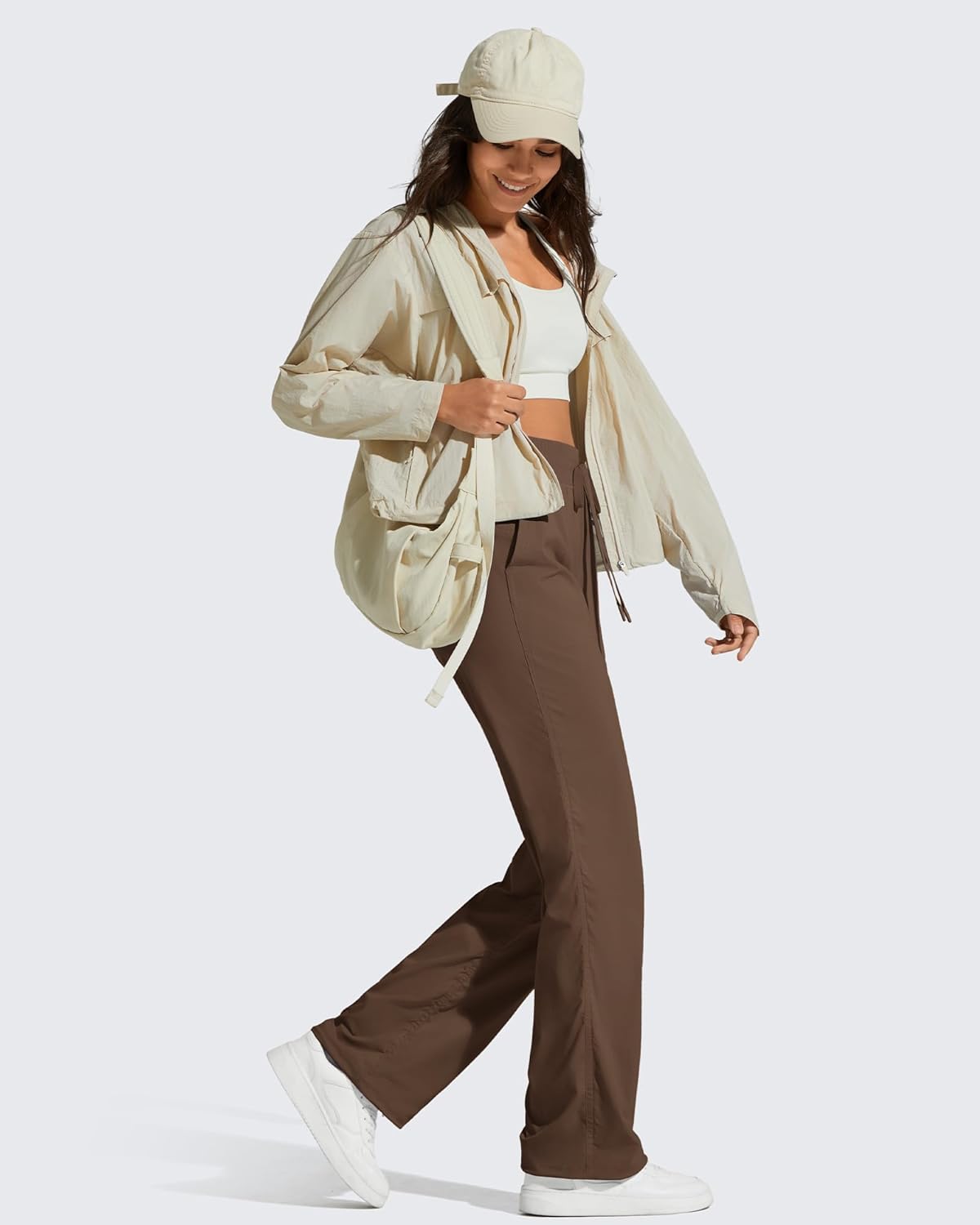 G4Free Lightweight Women's Straight Leg Workout Pants Ruched Drawstring Joggers with Pockets Casual Athletic Slacks - Image 7