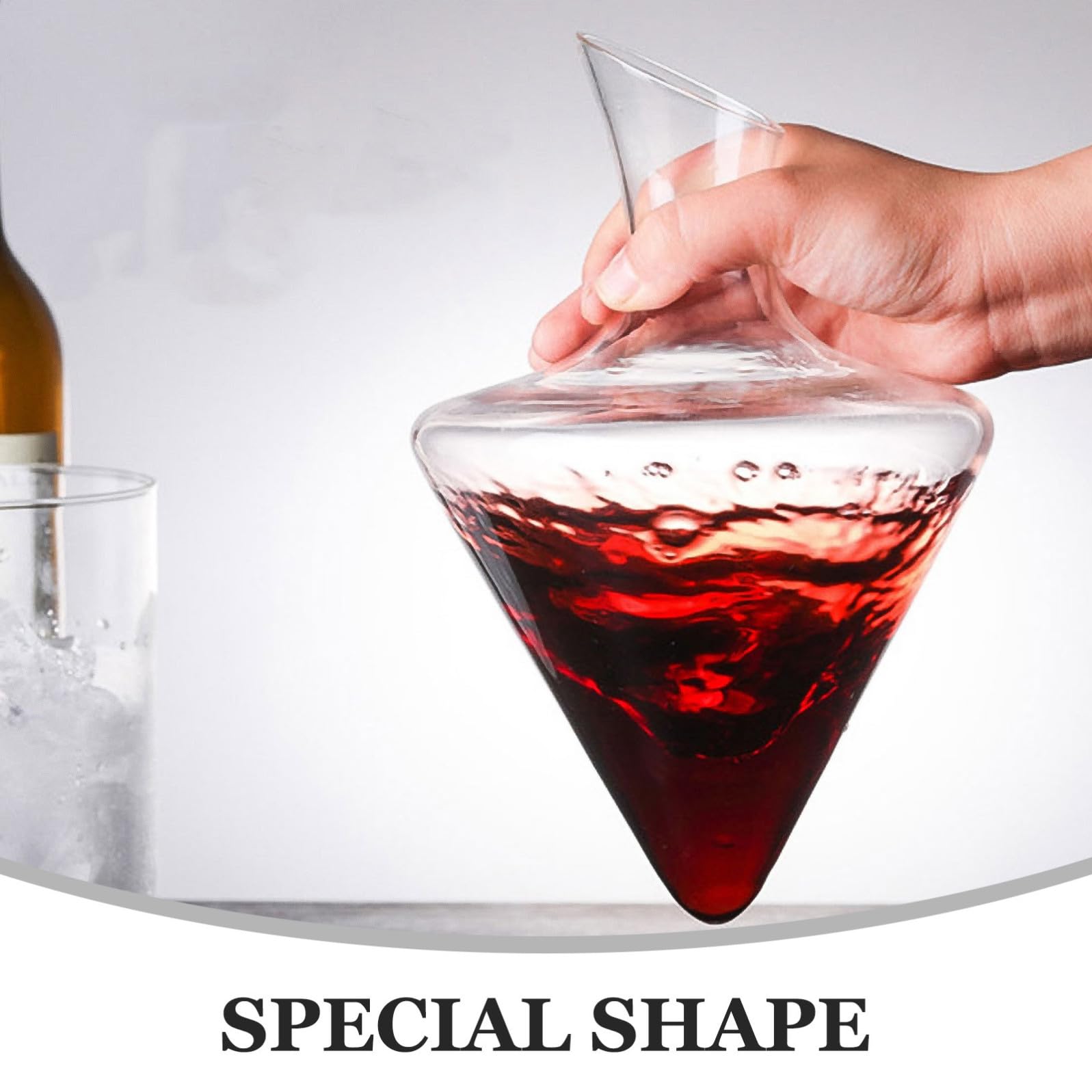 Set di Decanter per Vino in Vetro Trasparente Secchiello per Ghiaccio, Design Raffinato e Classico, per Casa e Bar