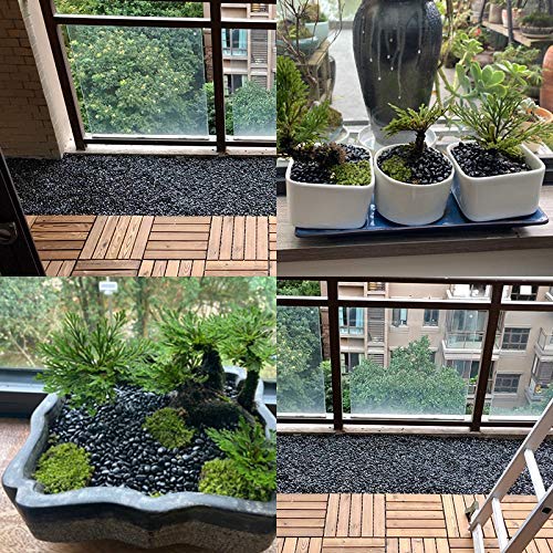 18 Pounds Decorative Pebbles Small Black Stones Aquarium Gravel River Rock, Natural Polished Decorative Gravel,Garden Ornamental Pebbles Rocks,Black Decorative Stones,Black Pebbles, Decor (Black) #TOP7