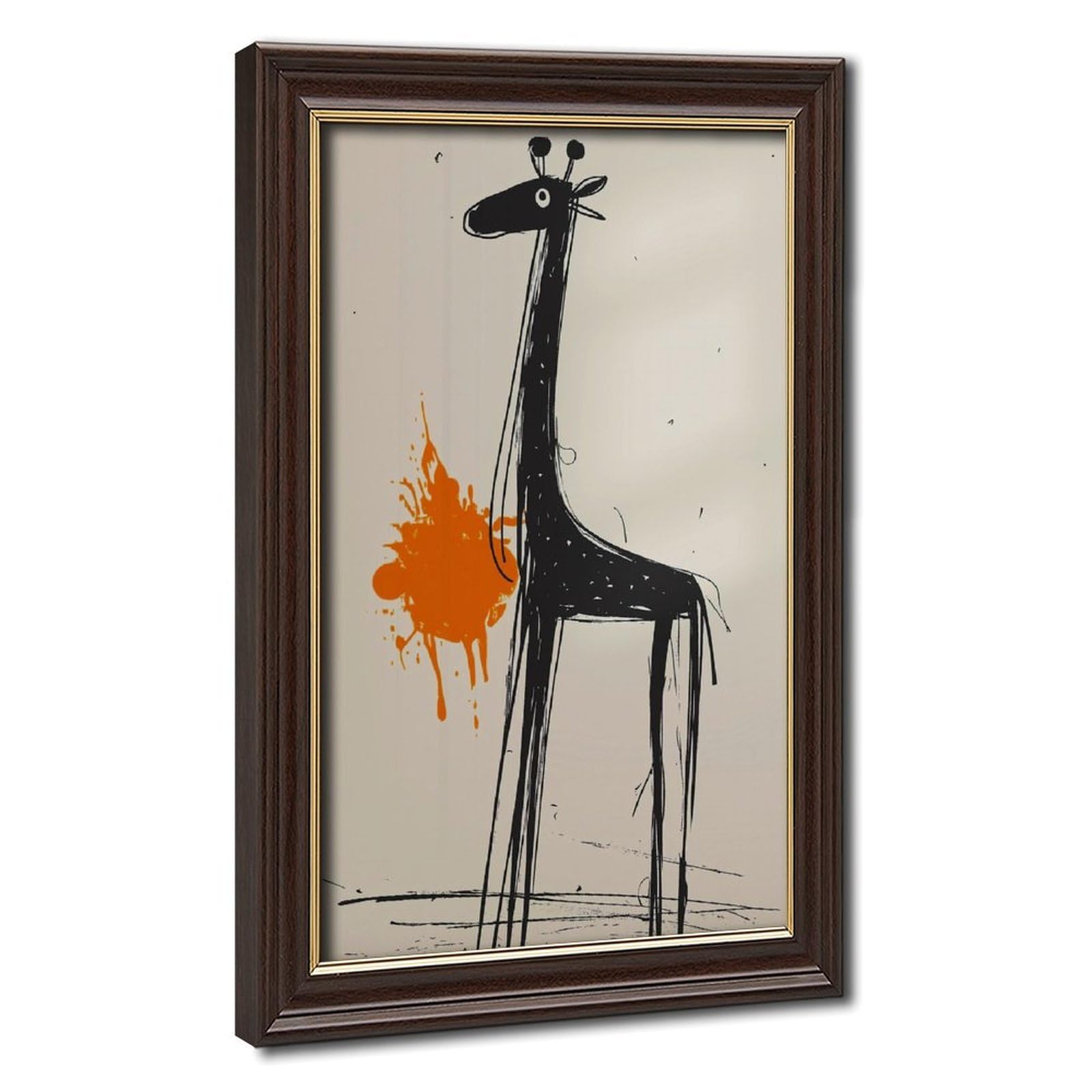 Bareronor Simple And Playful Giraffe Canvas Poster Bedroom Decor Landscape Office Room Decor Gift 24" L X 36" W