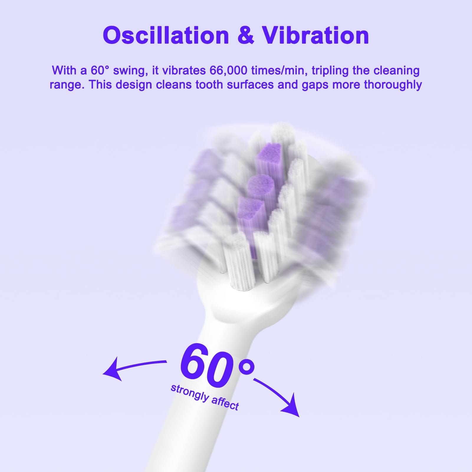 Cepillo de dientes eléctrico para adultos, oscilante de 60° y vibración, cepillo de dientes eléctrico sónico, cepillo de dientes eléctrico Wave con aplicación configurable, 3 cabezales de cepillo,