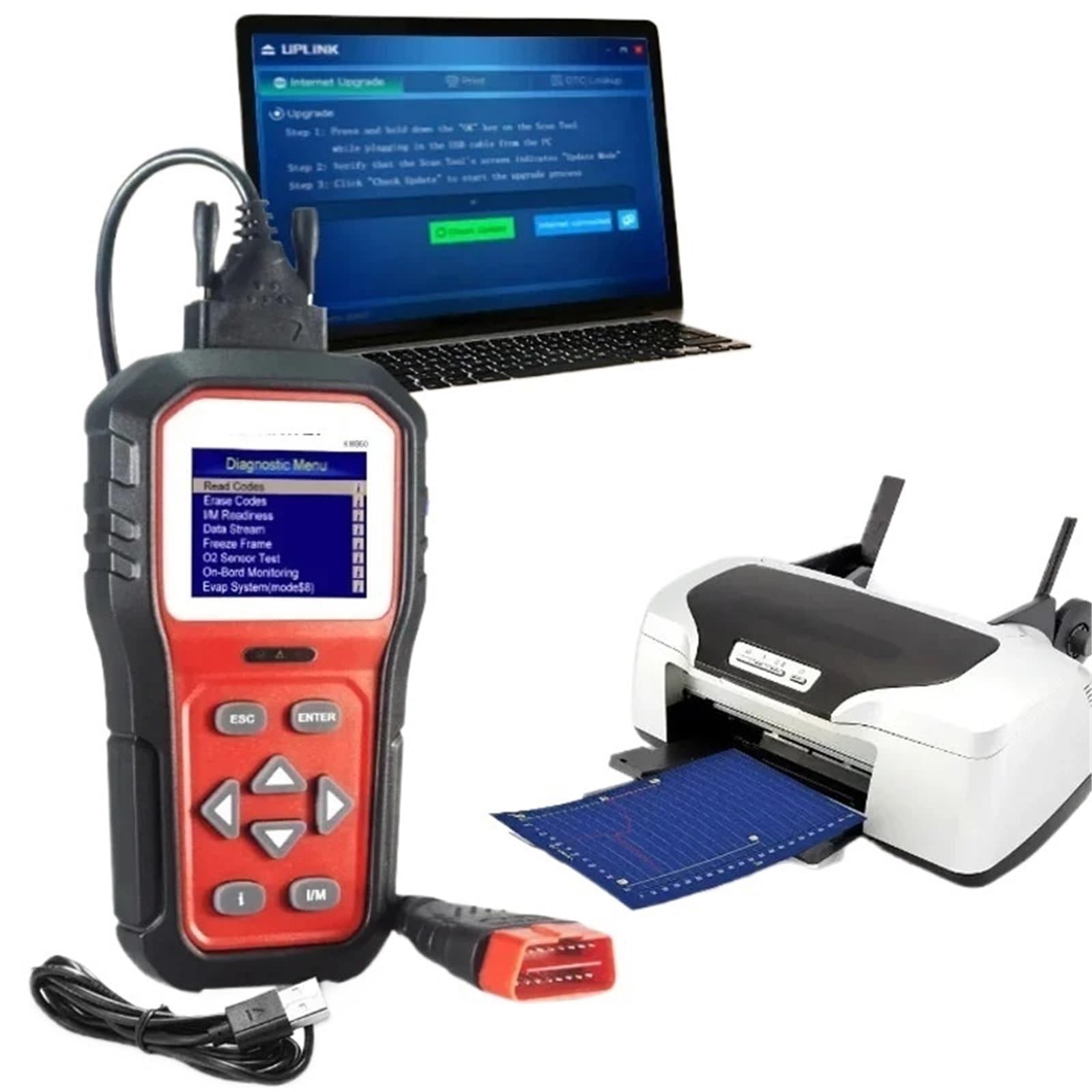 KW860 obd2 Diagnostic Tool Professional and Battery Tester For Cars I/M Readiness Automotive Oil Lamp Error Code Reader