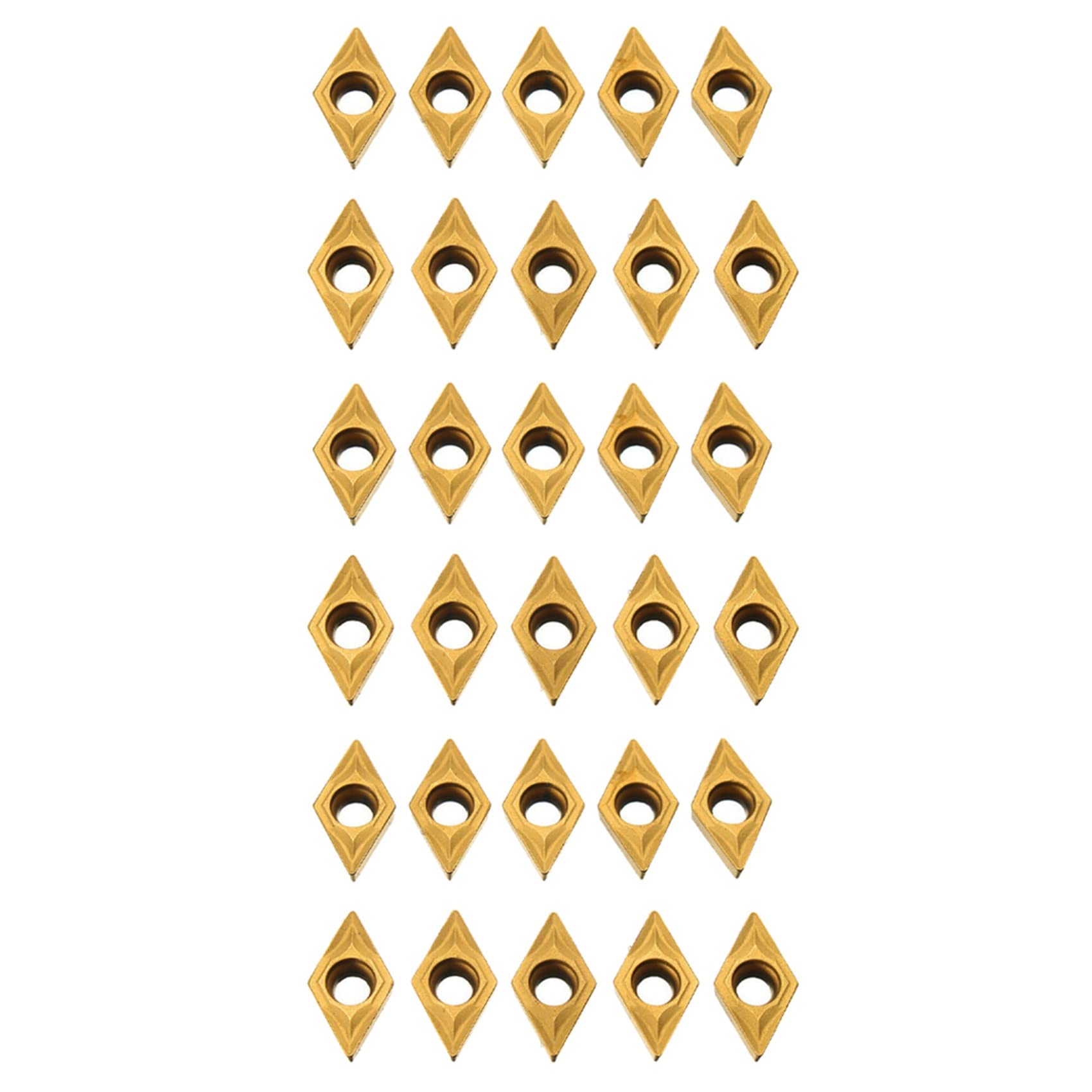 Jnchdghwa 30Pcs DCMT070204 YBC251 Blades Gold Carbide Inserts CNC Lathe Cutter for Lathe Turning Tool Boring Bar