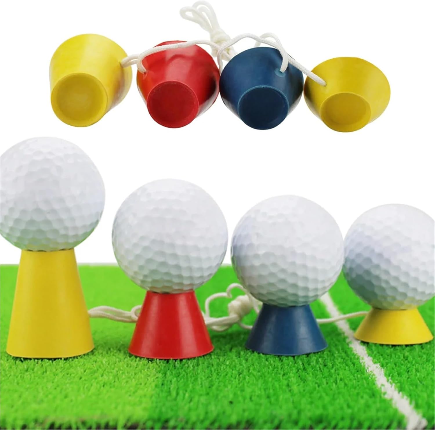 Golf Simulator Tees 20 Set 4-in-1 Golf Tees Different Heights Rubber Winter Driver