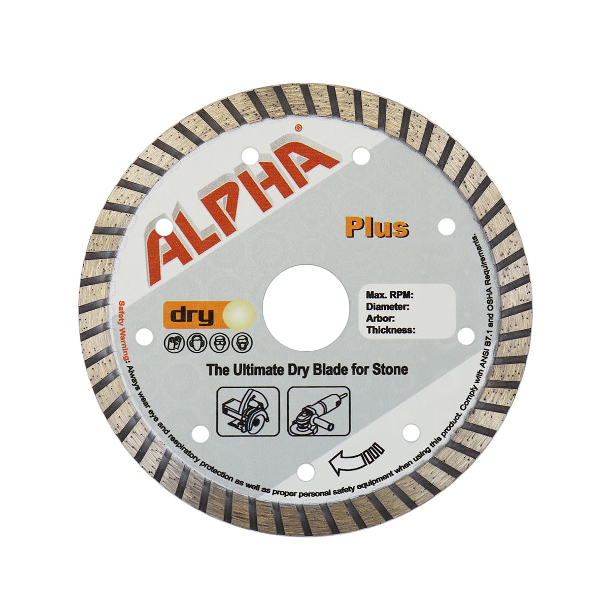 7" Alpha Plus Dry Cutting Diamond Blade