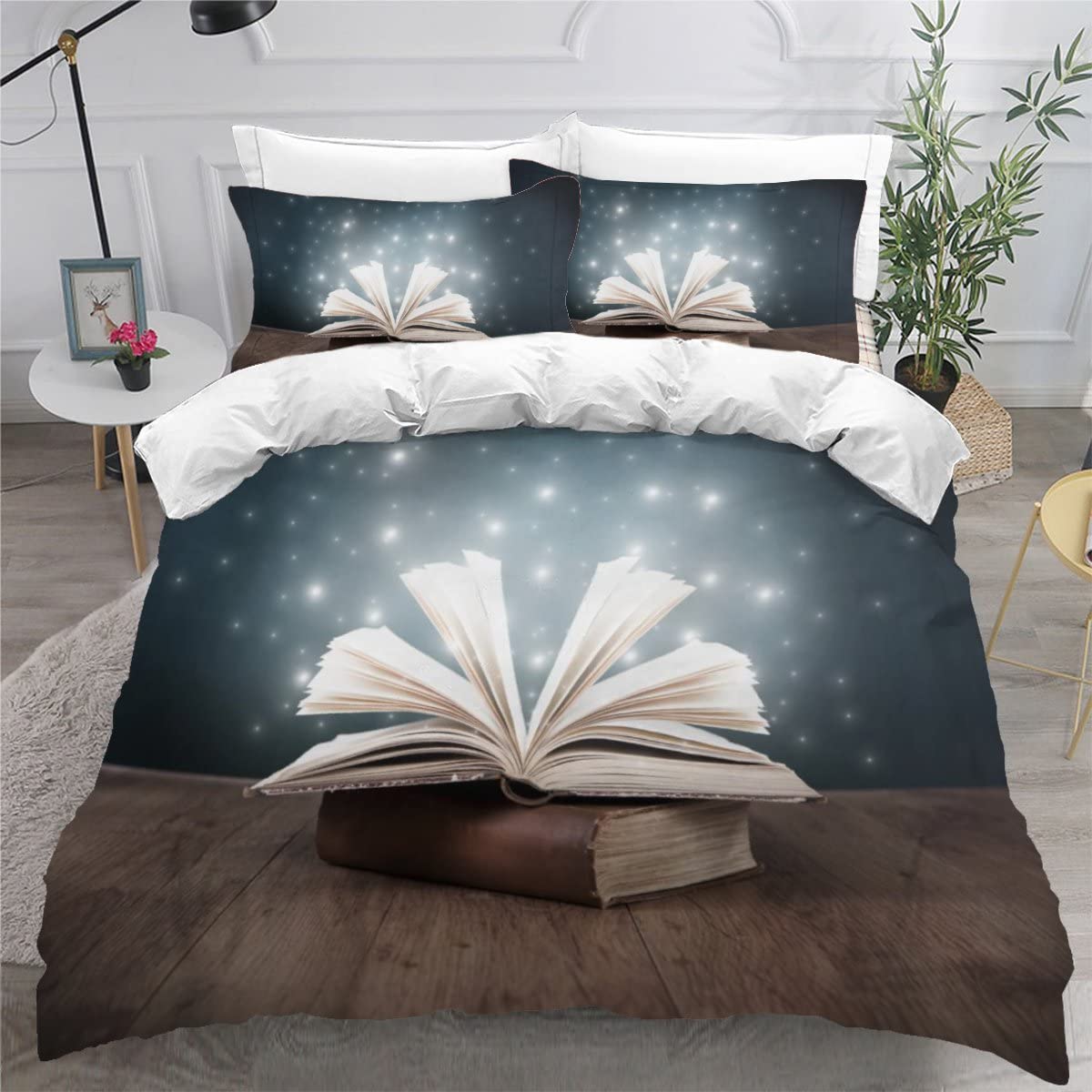 Housse de couette 240x260 ultra doux microfibre lit 2 personnes fermeture éclair