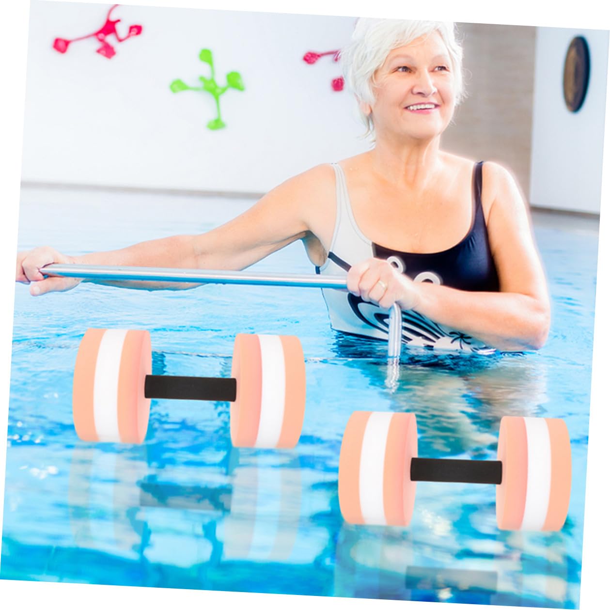Eva Wasserhanteln Schwimmzubehör 4 Stück für Poolübungen Tragbare Wassergewichte für Ganzkörpertraining für Erwachsene im Wasser und Pool