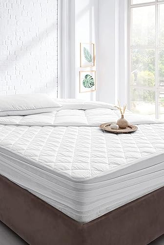 Miniatura 3 de YATAS BEDDING Perle - Protector de colchón acolchado con parte superior transpirable 100 algodón protección superior y cómodo protector a prueba de