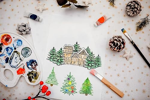 Miniatura 8 de Hying Troqueles de Navidad y sellos para hacer tarjetas, sello transparente de gnomo de árbol de Navidad y troqueles de corte para álbumes de