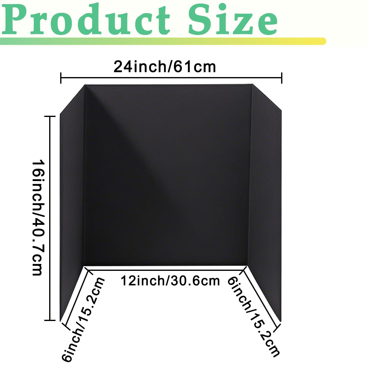 3-Pack Black Trifold Display Boards, 24 x 16 Inches Tri-Fold Corrugated Presentation Boards for Classroom Projects, Science Fairs, Business Events, and Exhibits - Image 2