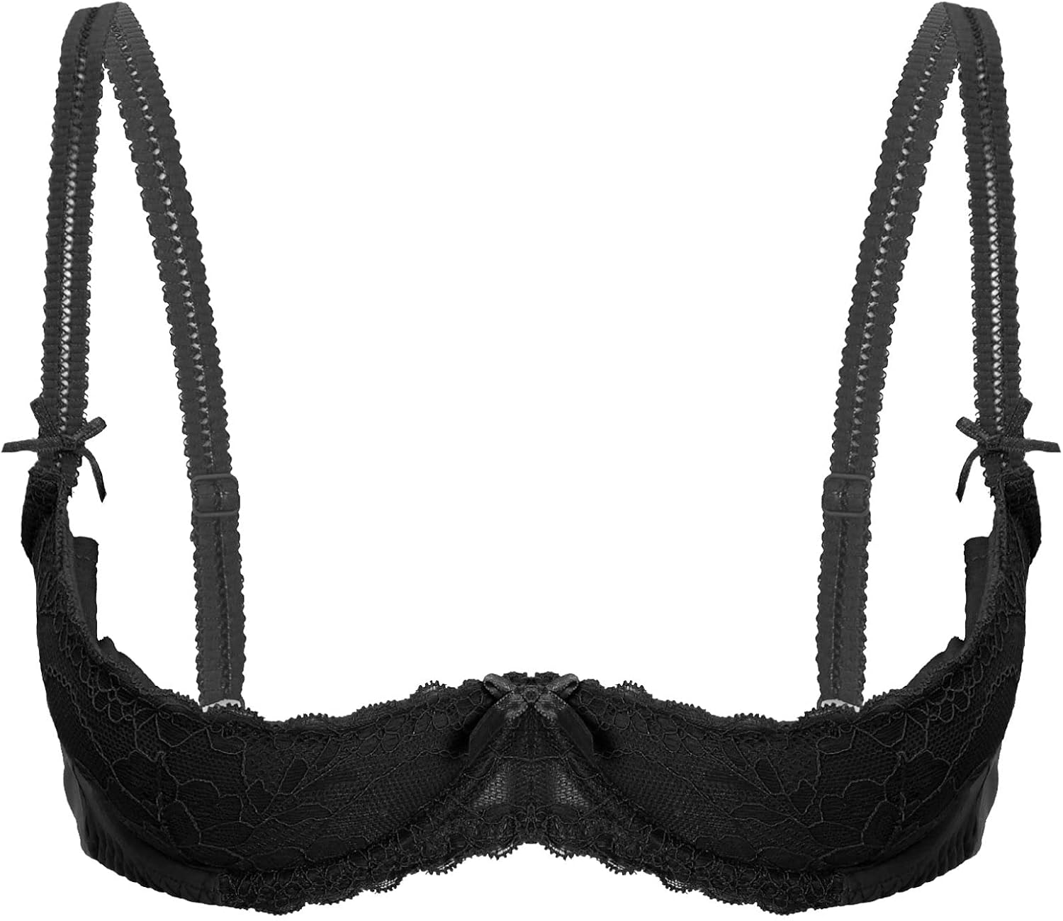 Agoky Women's Adjustable Strappy 1/4 Cups Padded Push Up Bralette Tops Underwire Lingerie Bras