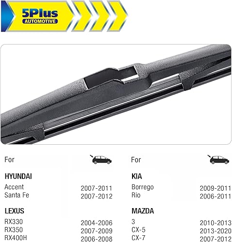 Vista 31 de 5 PLUS® - Limpiaparabrisas trasero de 25.5 cm, repuesto filtro genérico