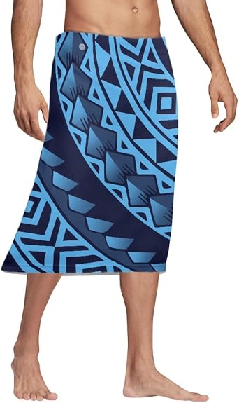 GLUDEAR Men Swimsuit Wrap Skirt Polynesian Traditional Tribal Tatau Samoan Lavalava Printed Pareo Hawaiian Sarong