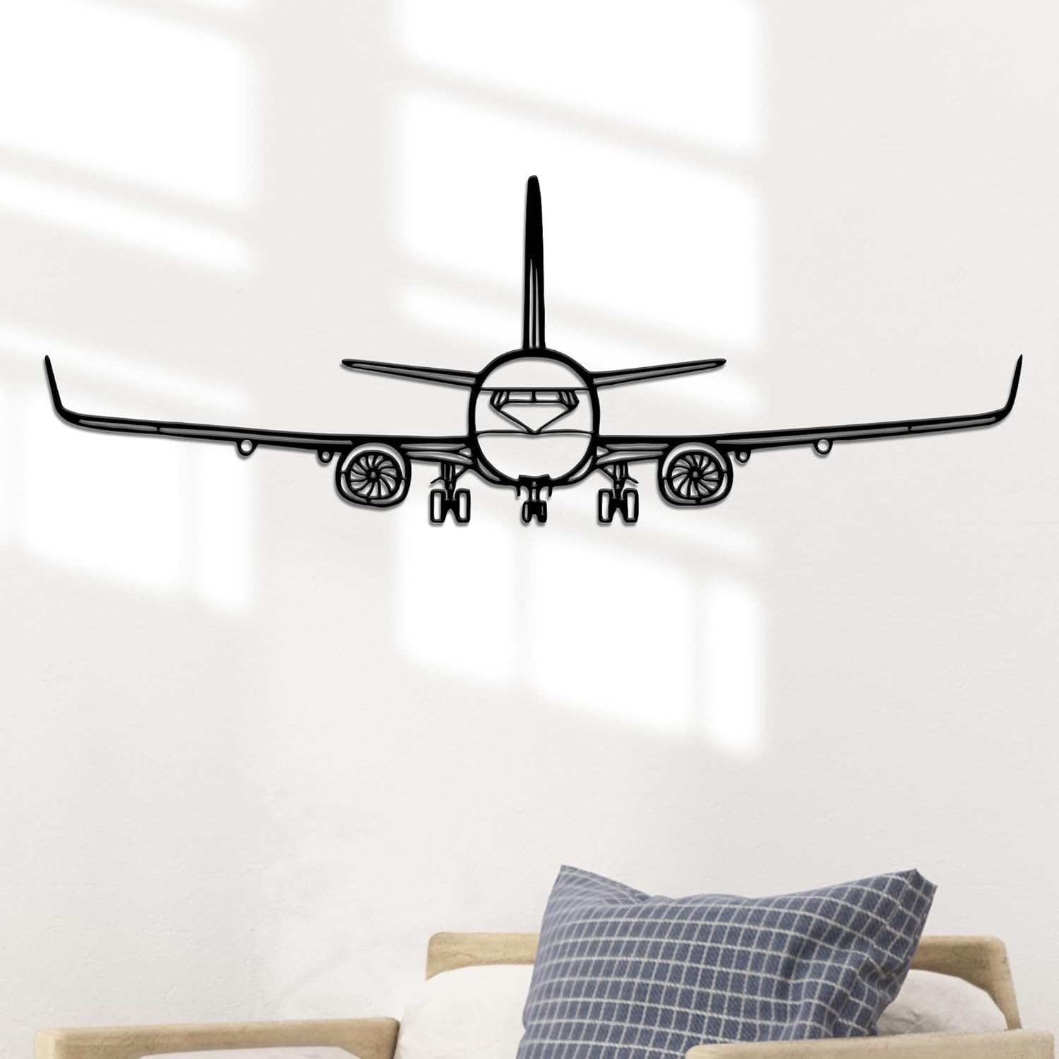 Rajukit Airplane Metal Wall Art–Minimalist Aviation Wall Decor for Home,Office,or Pilot Gifts–Durable Airplane Wall Art Decor for Aviation Enthusiasts(21.3 * 7.5 inchs)