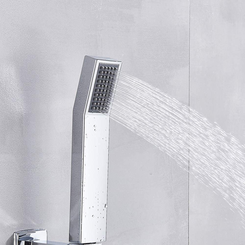 HLTYGWX System deszczowniczy Zestaw baterii prysznicowych do montażu na ścianie Wysokociśnieniowa głowica prysznicowa z baterią wannową Armatura łazienkowa Łatwa instalacja Sterowanie ciepłą i zimną