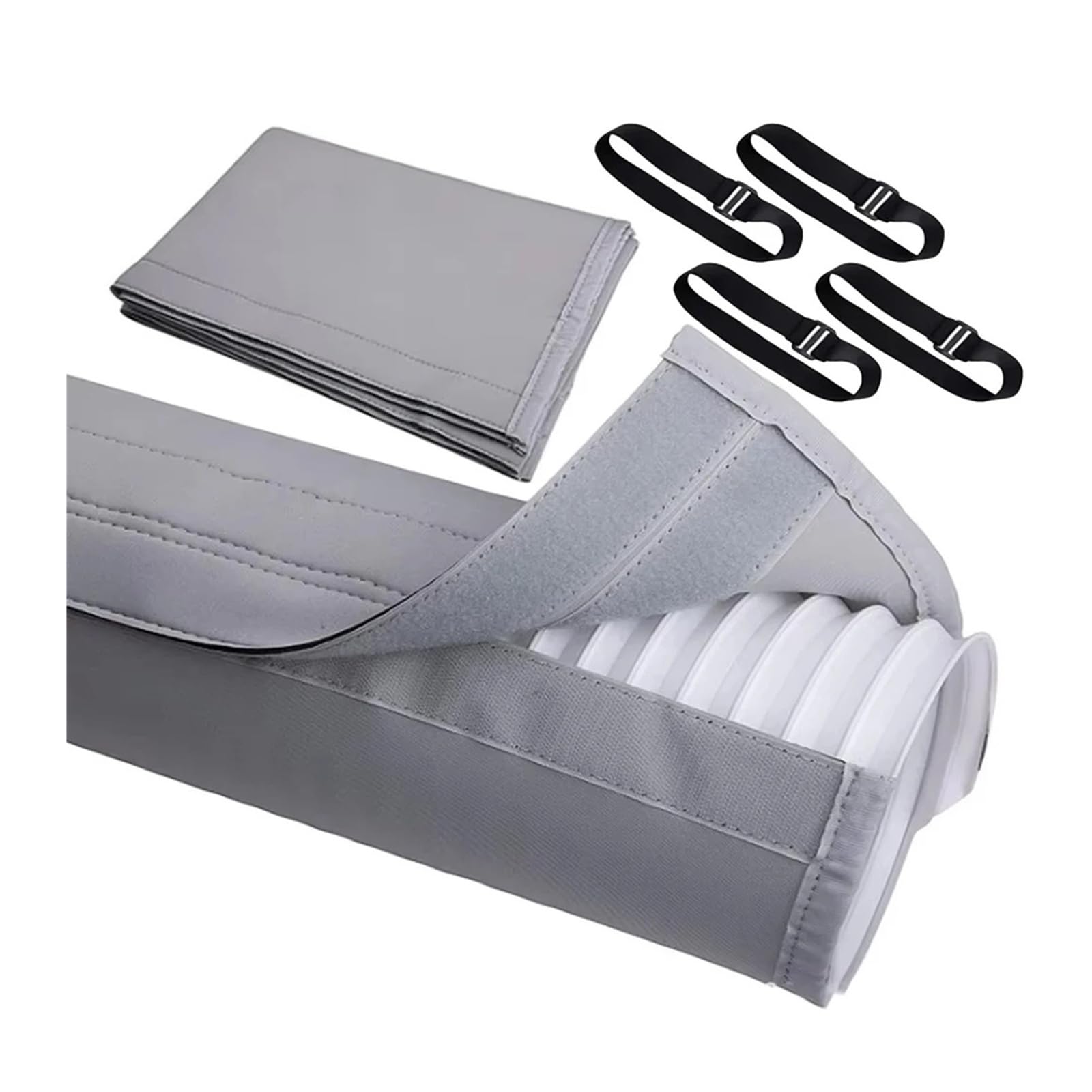 Shiketong Grey Portable Air Conditioner Hose Cover Wrap,Insulated Ac Hose Cover,Universal Fit 5 Inch And 5.9 Inch Diameter Exhaust Duct Vent(Grey)
