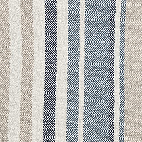 Eddie Bauer - Queen Blanket, Lightweight Cotton Bedding, Home Decor For All Seasons (Herringbone Blue Stripe, Queen) #TOP3