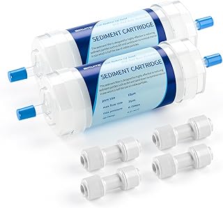 Tesmotor 2 Stück Nebelsystem Wasserfilter für 1/4 Zoll PE Schlauch, Garten Bewässerungsfilter für Tropfbewässerung & Misting System, Filter gegen Kalk, Rost und Schmutz inkl. Schnelladapter