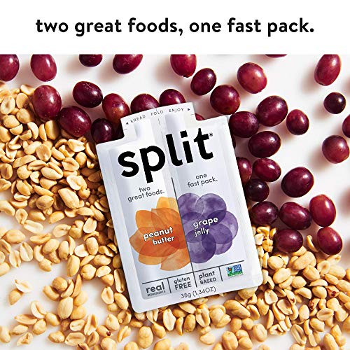 Split Nutrition Peanut Butter And Grape Jelly Squeeze Packs, Gluten-Free, Pantry Snack, Non-Gmo, Real Food, Made With Zero Artificial Preservatives Or Sweeteners, Pack Of 10 (1.34 Ounce Each) #TOP1
