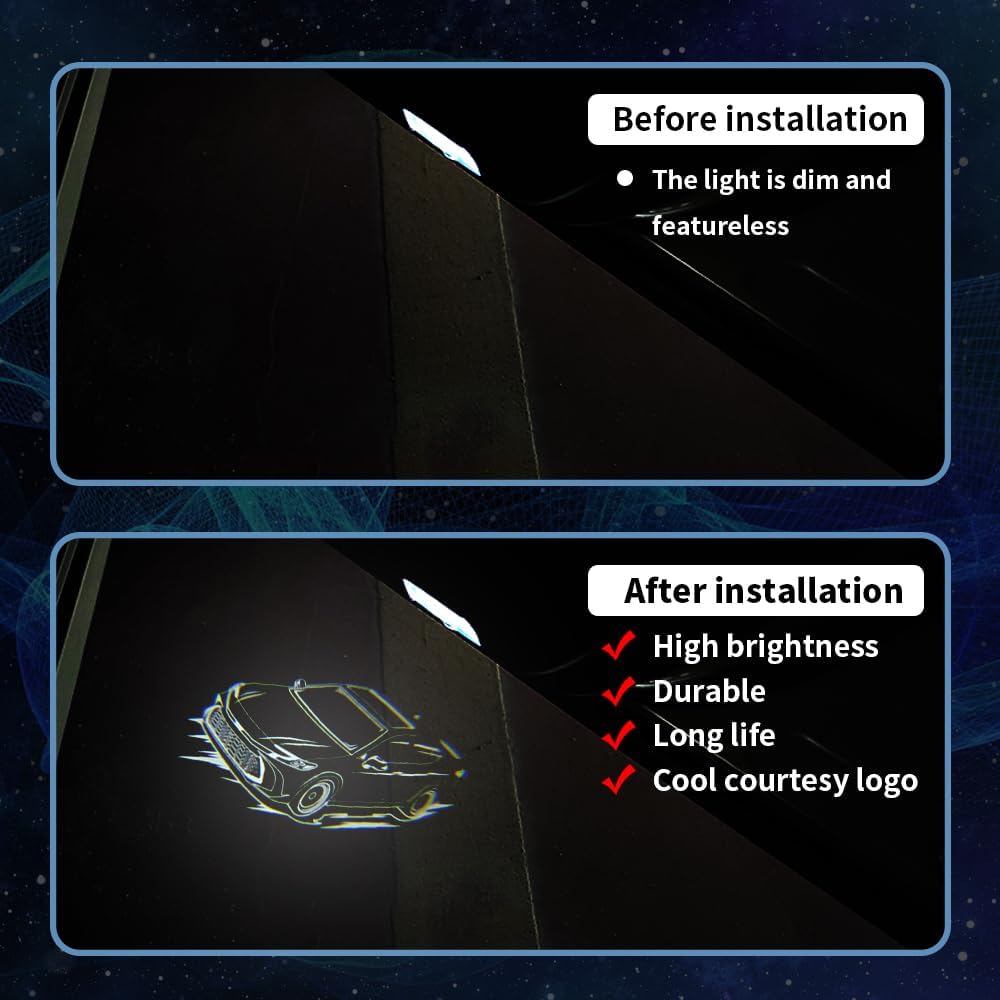 2 PCS LED Car Door Logo Lights Compatible for Camry XV80 April 2024 – Present Courtesy Projector Laser Welcome Light Puddle Lamp Easy Installation Car Accessories (2025)