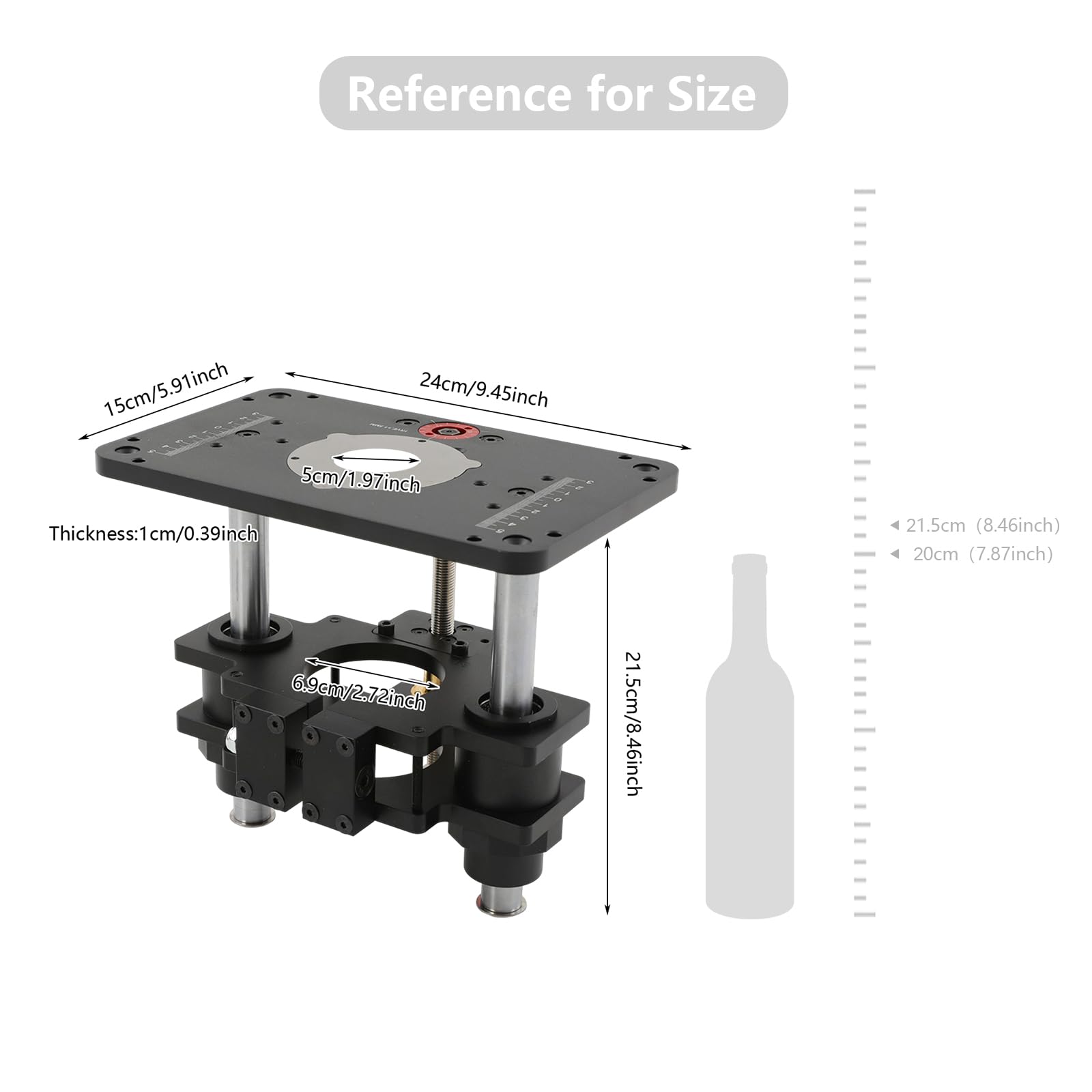 Regolazione dell'altezza Router Lifting 69 mm Dispositivo di sollevamento | Dispositivo di sollevamento per fresatrice da 69 mm, per fresatrice da tavolo, unità di sollevamento compatibile con piastre