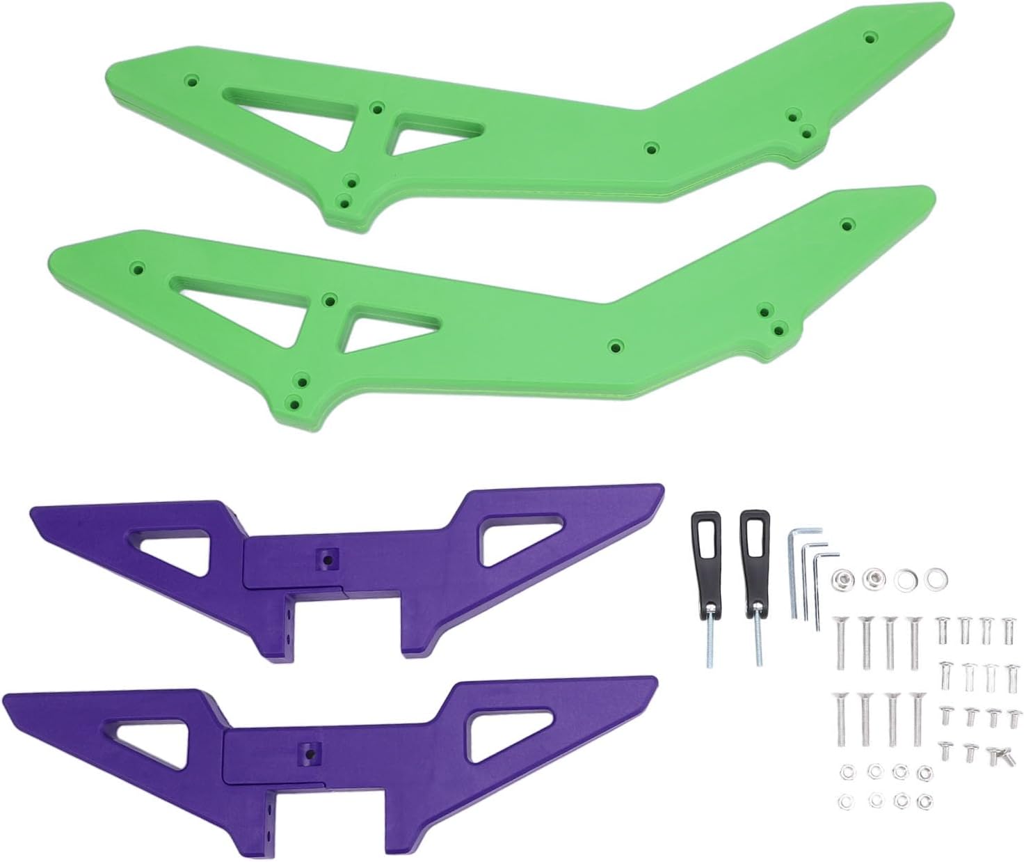 Bike Floor Stand Adjustable ABS Anti Slip Anti Scratch Quick Release Universal Bike Parking Rack for Mountain Bike Road Bike with High Strength Structure and Flat (Green Violet)