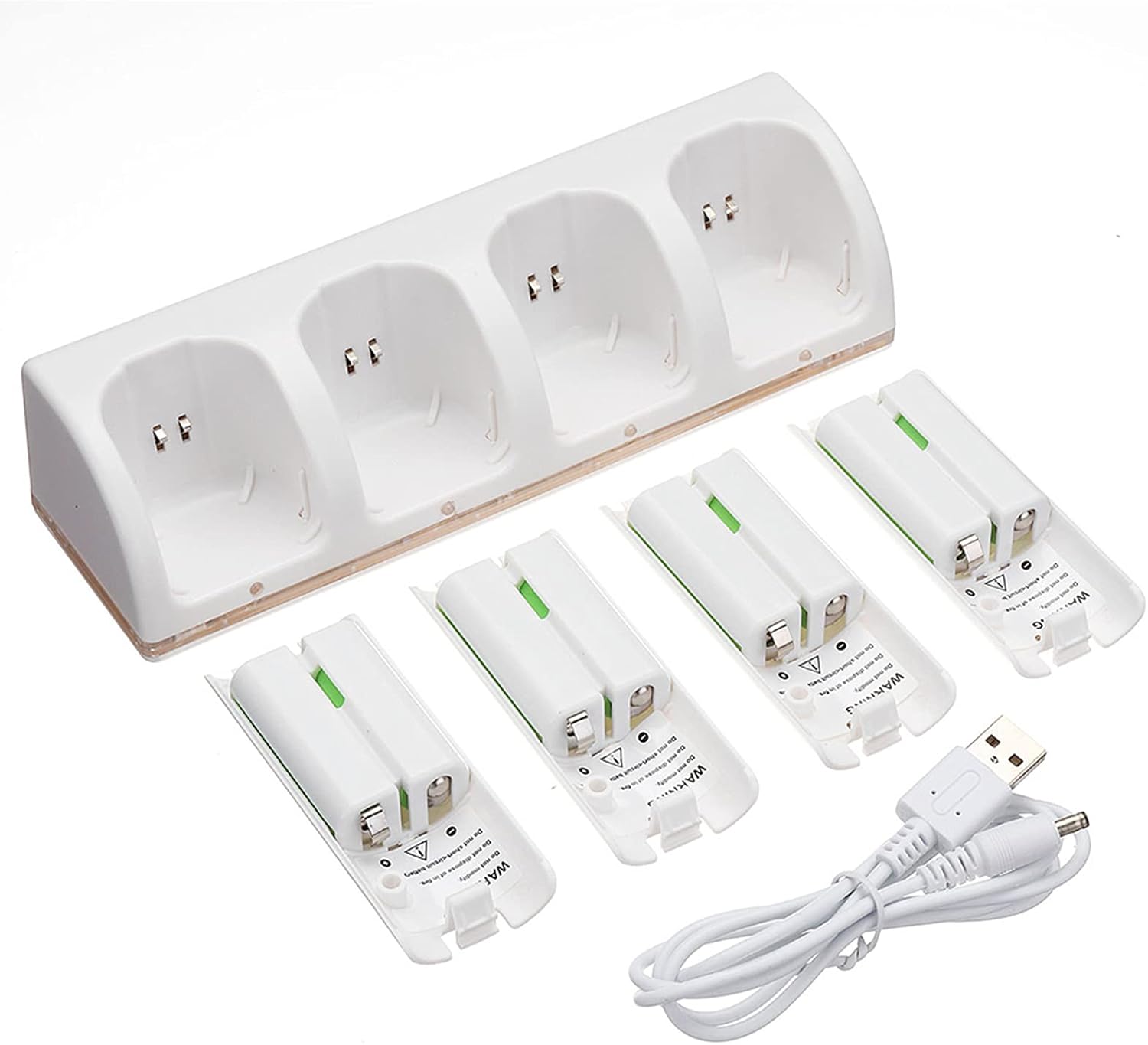 Charging Station for Wii Remote, 2800mAh Rechargeable Cells and Cell Charge Dock Stand for Wii Wii U Remote Accessory