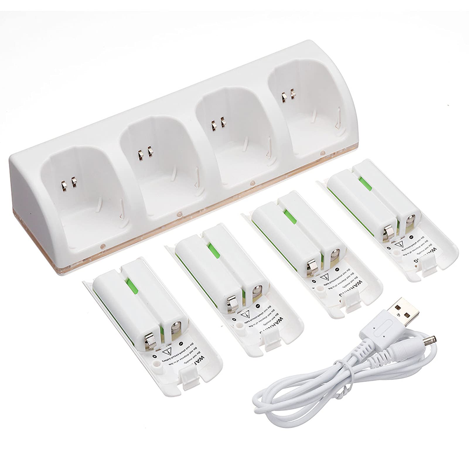 Station de charge, Chargeur Manette pour Télécommande Wii, 2800 mAh, Cellules Rechargeables et Station de Charge pour Wii U