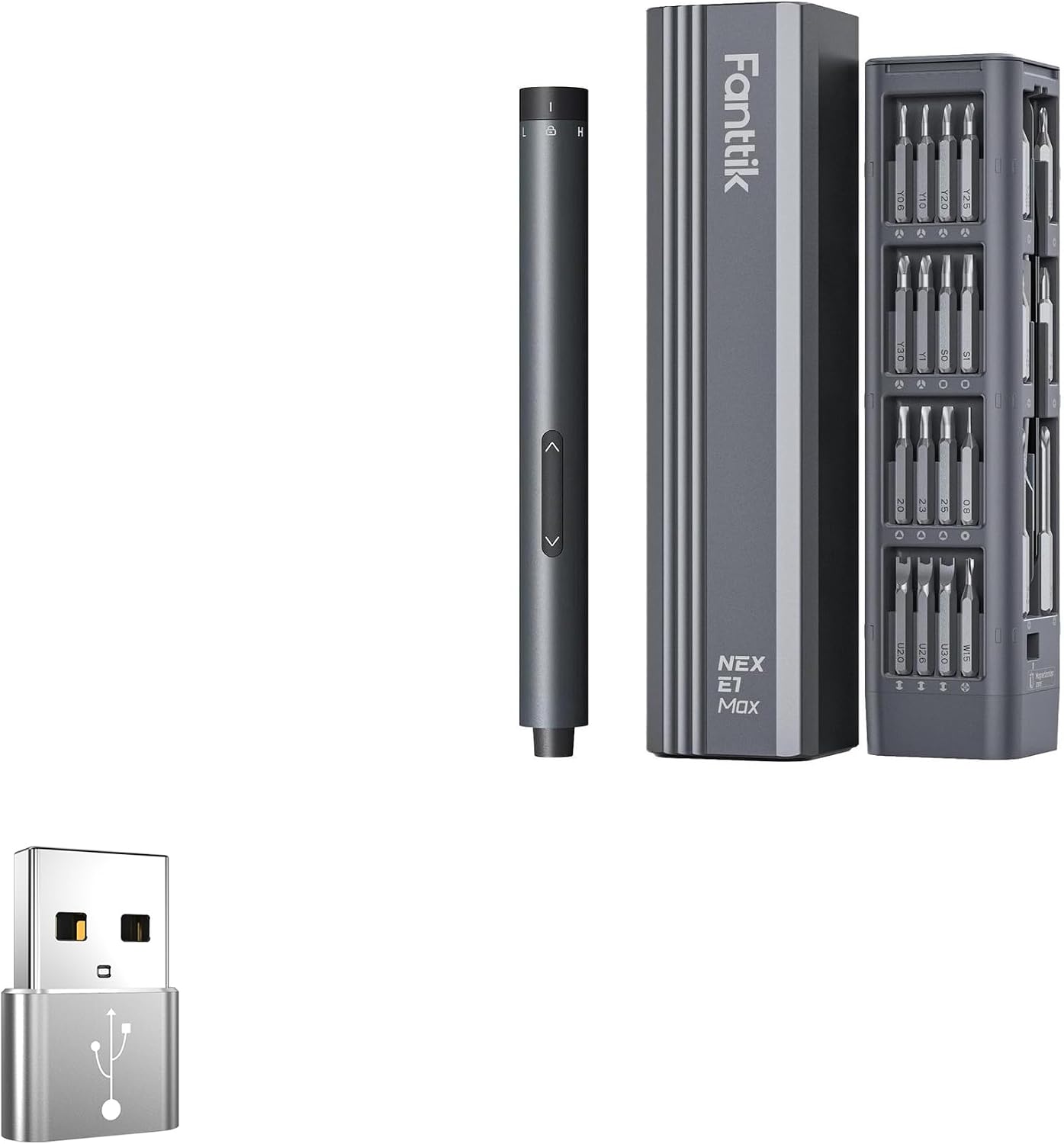 BoxWave Adapter Compatible with Fanttik E1 - USB-A to C PortChanger (5-Pack), Type-C OTG Convert Charging Data Adapter - Metallic Silver