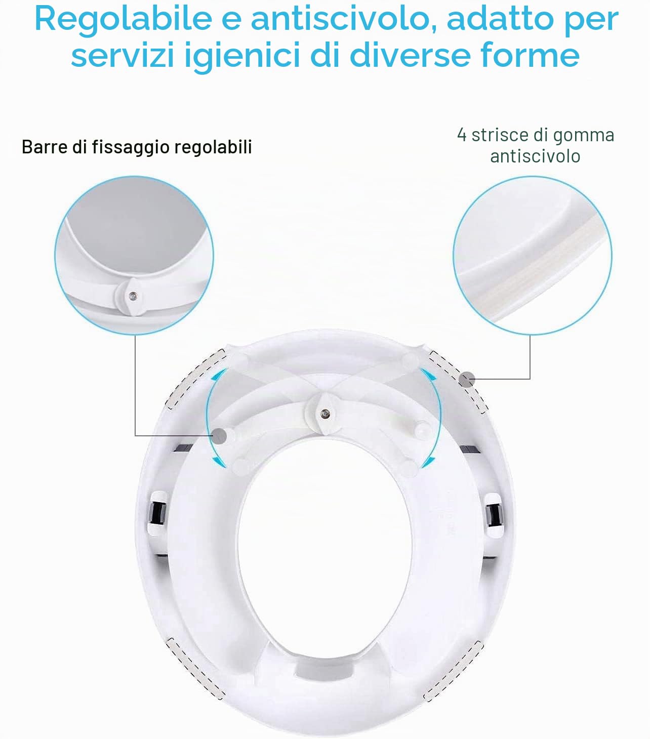 Riduttori per WC per Bambini|Riduttore wc Bambini Universale,Ergonomico,Riduttore wc con Paraspruzzi e Maniglie,Design Schienale (1 Spazzolone + 2 Imbottito Rimovibili)