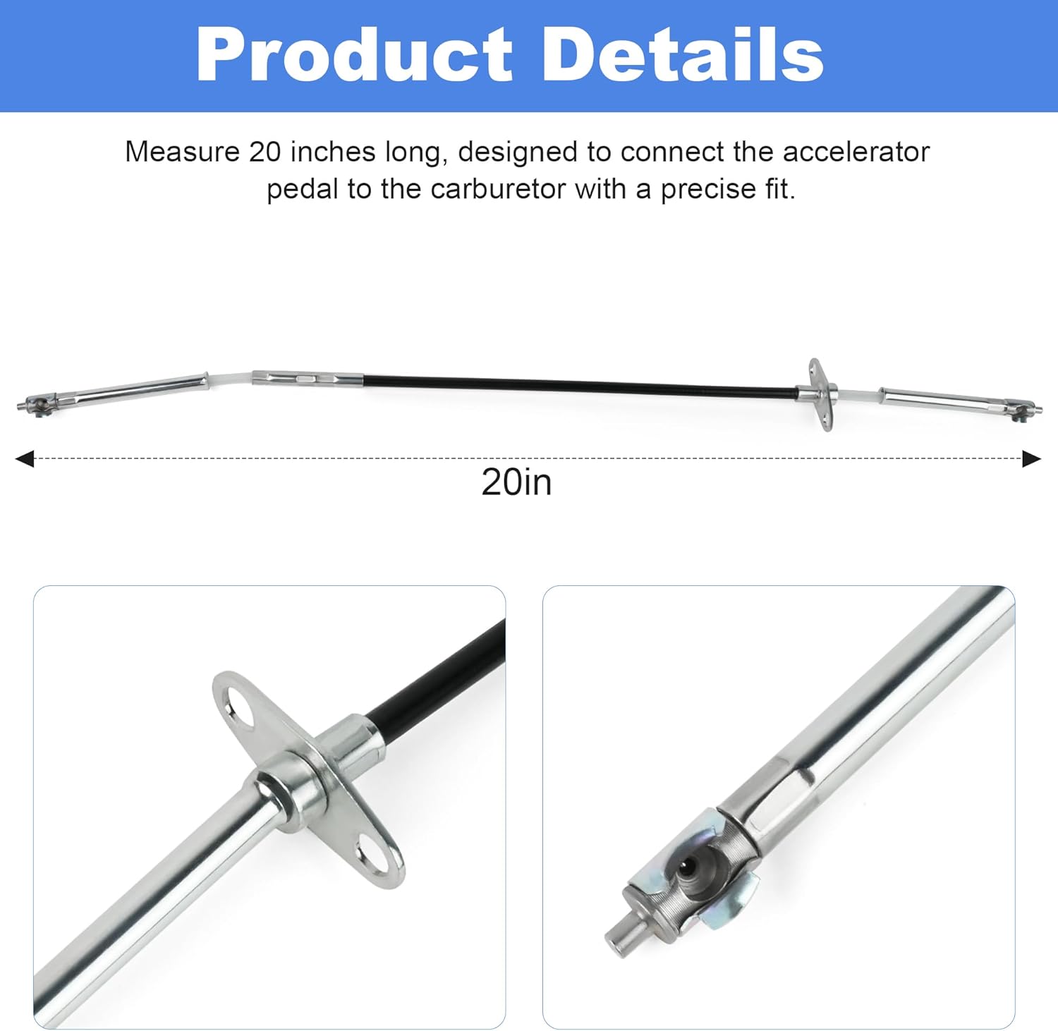Accelerator Cable Compatible with 1965-1966 F-100/F-250 With 352 V8 Engine -Replace C5TZ-9A758-AH