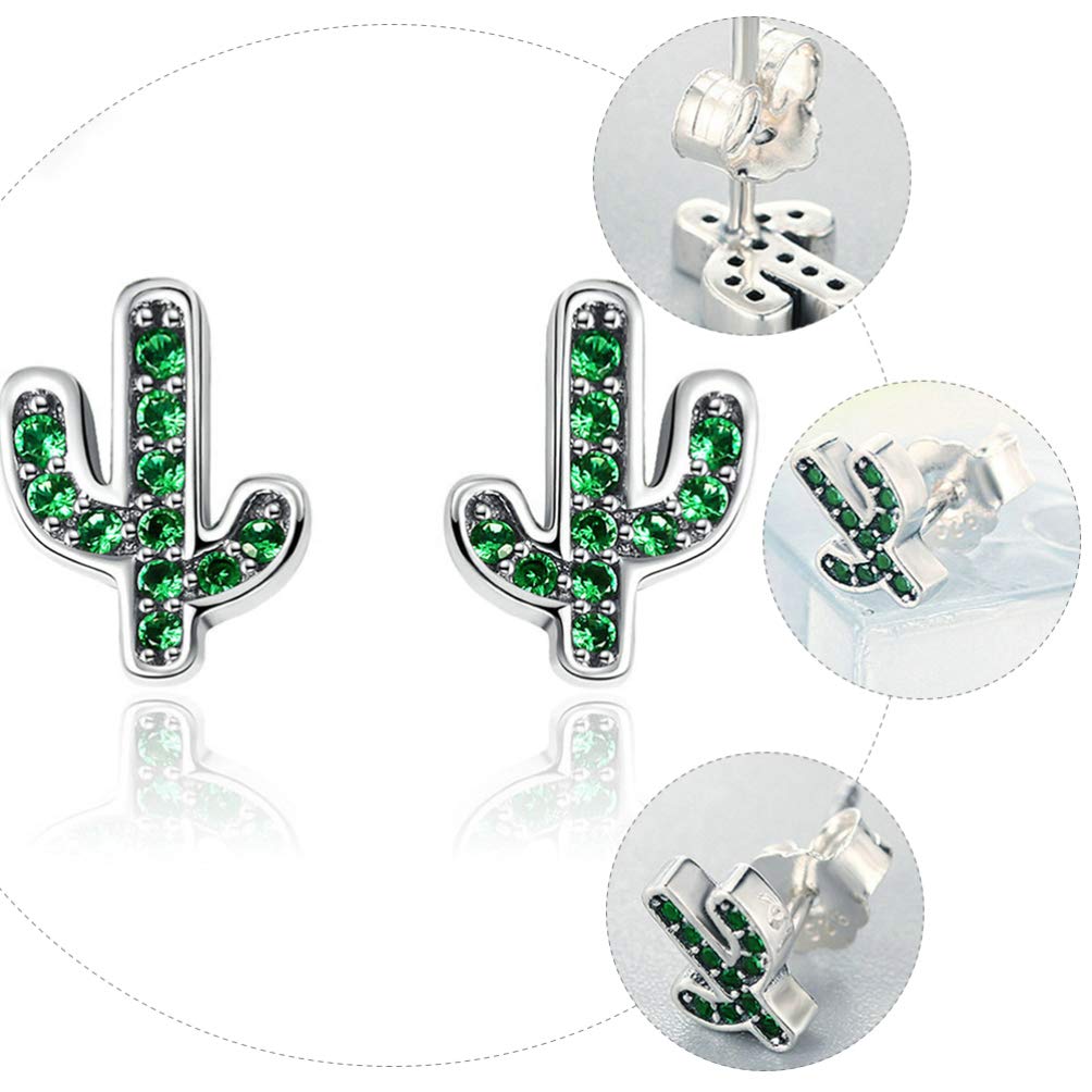HLTYGWX Orecchini in Argento Sterling con Decorazioni di Piante da Donna Orecchini a Bottone con Strass Orecchini a Bottone Lucidi per Donne e Ragazze