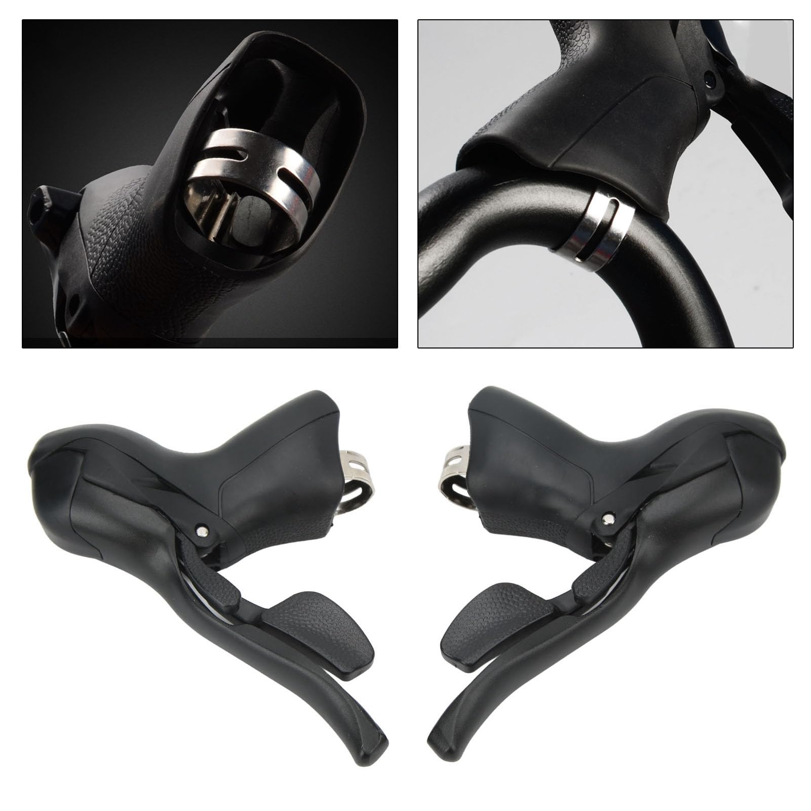 Juego de palancas de freno de cambio de 2x8 velocidades para bicicletas de carretera Mangos de freno de aleación de aluminio con núcleos de cambio de marchas 22,2 23,8 mm d