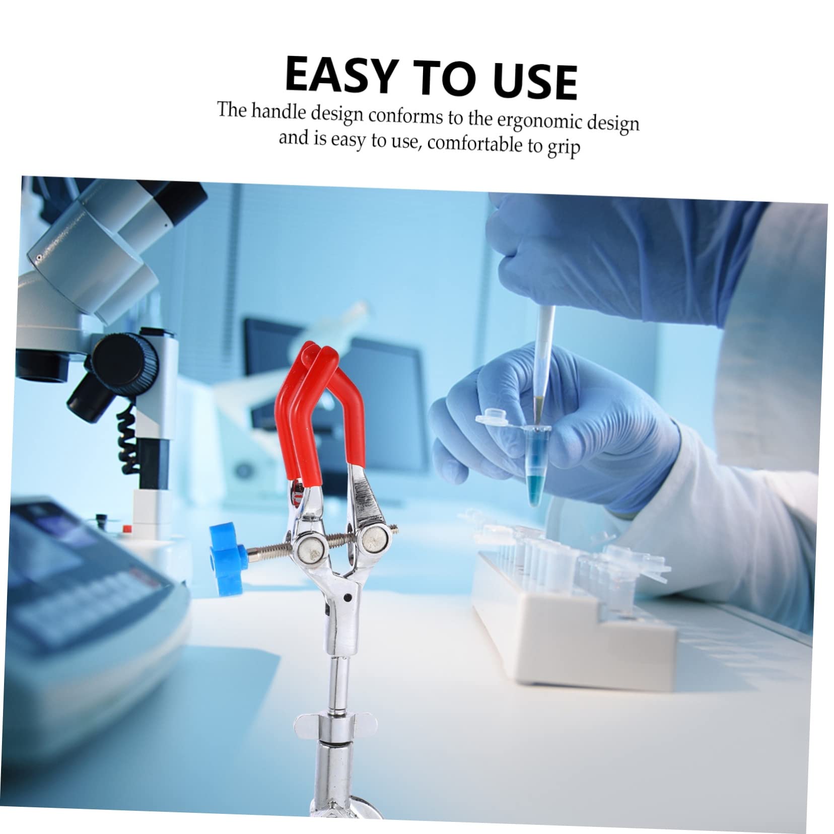 SOLUSTRE 3pezzi Pinza Da Laboratorio Con Tre Artigli Supporto Per Flask e Tubo Di Condensazione Design Ergonomico e Facile Da Usare Per Esperimenti Di Chimica e Fisica